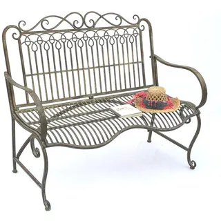DanDiBo Ambiente Gartenbank 110 x 50 x 98 cm Patina Grün