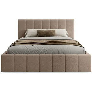FEDVE Polsterbett, Braun, Textil, 200x200 cm, Schlafzimmer, Betten, Polsterbetten