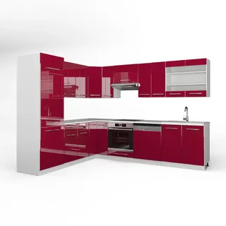 Vicco Eckküche Fame-Line 160 x 180 cm bordeaux hochglanz