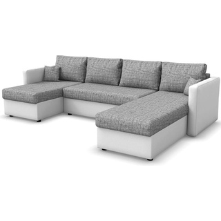 VitaliSpa, Sofa, Sofa U Form, Grau/Weiß, 290 cm (Wohnlandschaft)