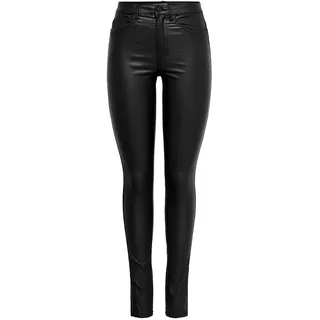 Only Damen Jeans ONLROYAL HW SK ROCK COATED Skinny Fit Schwarz 15159341 Hoher Bund Reißverschluss XS - 32