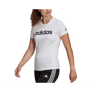 adidas GL0768 W LIN T T-Shirt Damen White/Black Größe L/S