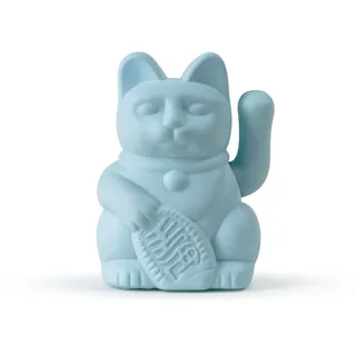 DONKEY Lucky Cat Solar Light Blue „EMI“ – kleine hellblaue Solar-Winkekatze/Glückskatze, 5 cm, Steht für Zärtlichkeit, ohne Batterie