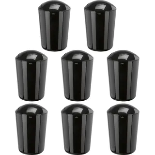 baliv Kosmetikeimer 8x 6 l Schwarz glänzend Schwingdeckel Bad WC Mülleimer