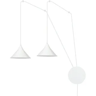 Licht-Erlebnisse Pendelleuchte FLEXIO, ohne Leuchtmittel, Weiße Hängelampe Metall mit Stecker Schalter verstellbar Esstisch weiß