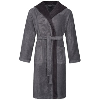 Bugatti Bademantel Stefano, Grau, Textil, Gr. XL, ISO 9001, Oeko-Tex® Standard 100, Taschen, besonders flauschig, hochwertige Qualität, modische Optik, Badtextilien, Bademäntel