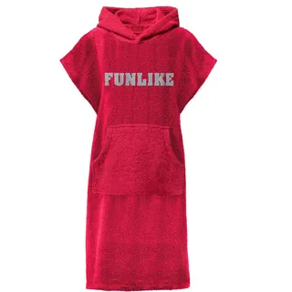CelinaTex Funlike Poncho kurz 52 x 85 cm Bordeaux Baumwolle Badeponcho Frottee Surfponcho Kapuzenhandtuch