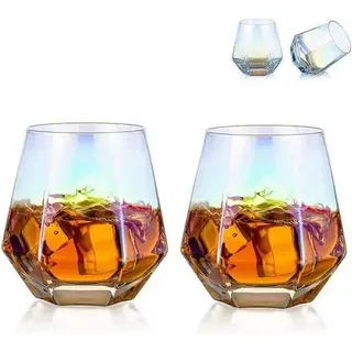 Diamond Whisky Glasses 2er-Set Gekipptes Scotchglas 300 Ml Bourbon Rum