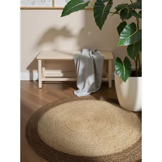 HANSE HOME Looma Juteteppich Ø 200 cm Beige/Weiß