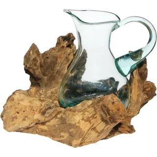 WOGEKA Vase auf Wurzel Holz Braun 15 cm