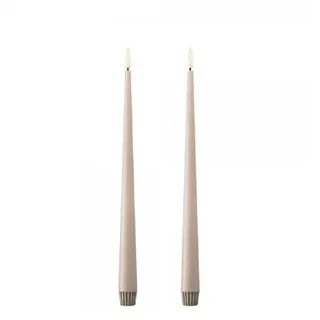 ester & erik LED-Kerze LED Spitzkerze Taper Candle Linen Grey (30cm) (2-teilig)
