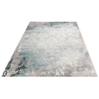 Teppich LEONIQUE "Alisa" Teppiche Gr. B/L: 80 cm x 150 cm, 12 mm, 1 St., grau (grau, blau) Esszimmerteppiche