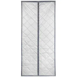 Maximex Türvorhang MAXIMEX "Wärmeschutz 2in1", grau, B:90cm H:200cm, Polyester, Polyester, Gardinen, 90x200 cm, Thermo-Vorhang, reflektierende Außenseite, blickdicht