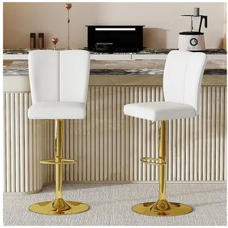 ANYSUN Barhocker Höhenverstellbarer Barhocker im 2er-Set,360° drehbar. (Ergonomische Gepolsterte Barstühle mit Rückenlehne), Barstühle,Küchenstuhl, geeignet für Kücheninseln. weiß