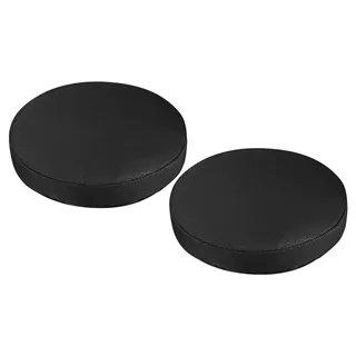 Omgoods – Set aus 2 Sitzkissen aus Kunstleder mit rutschfester Unterseite - Schwarz
