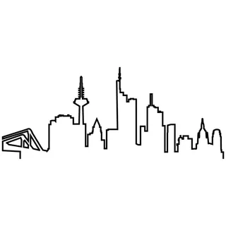 Samunshi® Frankfurt Skyline Wandtattoo Silhouette schwarz