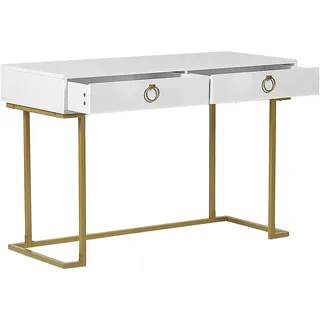 Beliani Westport Konsolentisch 115 x 50 x 77 cm weiß/gold