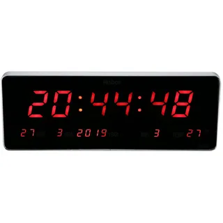 Dioche 14,2 '' große Wandhalterung Digitaluhr, elektrische LED Word Anzeige Moderne Kalender Wanduhr für Zimmer Schlafzimmer Büro(Kalender + Temperatur + Woche)