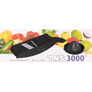Gemüsehobel TNS 3000 All in ONE Gemüsehobel schwarz Gurkenhobel Küchenhobel Gemüse, Kunststoff, (mit Restehalter, 2-St), 32 Einstellmöglichkeiten blau|schwarz