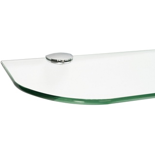 ib style Wandregal Glasregal 6mm klar 60 x 15 cm + Clip ROMY Verchromt, Glasboden aus ESG-Sicherheitsglas - Wandregal silberfarben