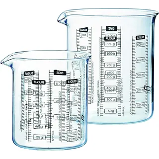 Pyrex Messkännchen aus Glas, 2er-Set