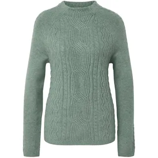 Tchibo - Grobstrickpullover mit Zopfmuster - Damen - Gr. M - grün