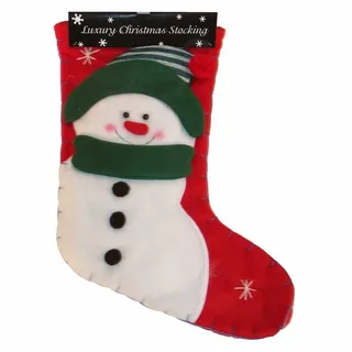 Luxus 45cm Weihnachtsstrumpf Mit 3D Schneemann auf Der Vorne