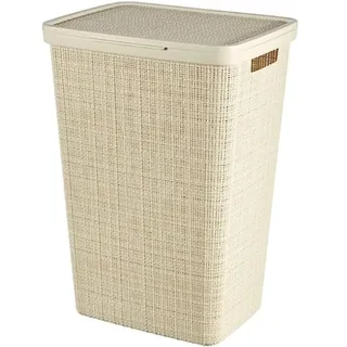 Curver Wäschekorb Jute 58 l, Beige, 70 % recycelt