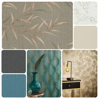 Guido Maria Kretschmer Tapete, Vliestapete GMK - Fashion for Walls | Bambus-Blätter gold