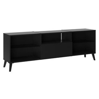 FMD-Möbel Lowboard Dark 4, schwarz, 153,5 x 52cm, mit Schublade, stehend