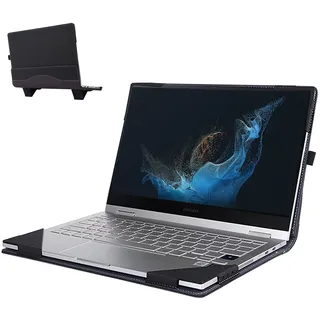 Laptop-Hülle für Samsung Galaxy Book2 Pro/2 Pro 360 Cover //Galaxy Book 3 360/Galaxy Book 4 360/15,6 Zoll 950QCG-X01/X03, Zweiteilige, abnehmbare Hülle mit Ständer, Grau