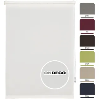 Ondeco Tageslichtrollo Win ohne Bohren Klemmfix lichtdurchlässig und Blickdicht Farbe: Weiß, Größe: 90x210 cm