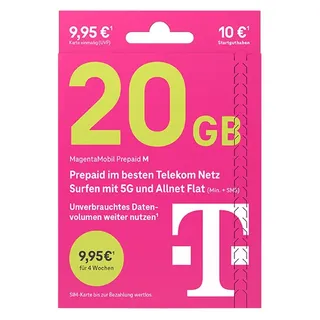 Telekom MagentaMobil Prepaid M Simkarte mit 10 € Startguthaben