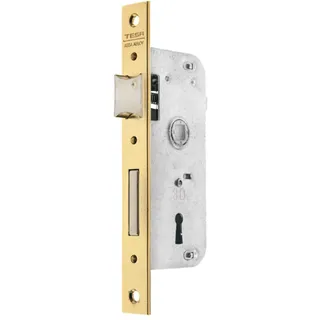 TESA 3010137 Einsteckschloss für Holztüren Dornmaß 30 mm, Bronze (messingfarben) geeignet für Holz-Eingangstüren