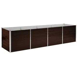 vidaXL Garten-Hochbeet verzinkter Stahl rechteckig 320 x 80 x 77 cm Braun 