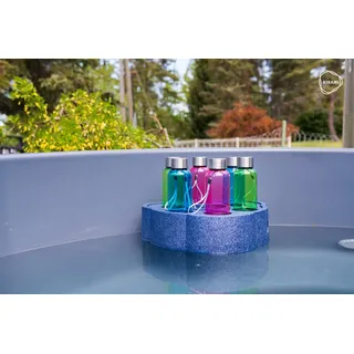 Kirami Flaschenhalter Schwimmender Pool Getränkehalter Tubbar II, (Geeignet für alle Arten von Getränken), Poolbar für bis zu 6 Flaschen blau Odoro Essenzen