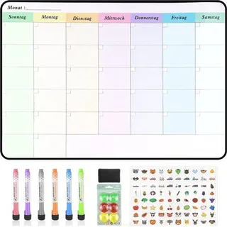 Famanu Magnetische Wochenplaner 42x28 cm - Abwischbares Whiteboard