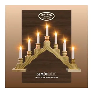 Weigla Lichterbogen Schwede, Weihnachtsdeko, Made in Germany (1-tlg), 7-flammig beige