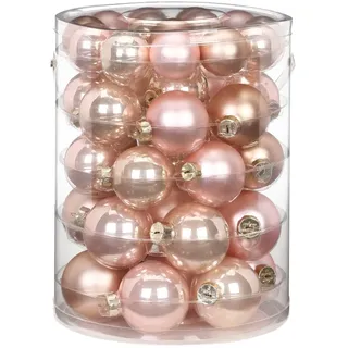 44 Weihnachtskugeln 4-6cm Glas Christbaumkugeln Weihnachtsbaumkugeln hellrosa