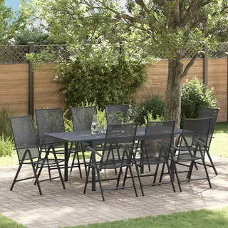 KKHOMEI Gartenmöbel Set 8 Stühle mit Ausziehbarer Tisch Essgruppe 8 Personen Garten Sitzgruppe Terrassenmöbel Außen Gartentisch mit Stühlen Set Sitzgruppe Outdoor