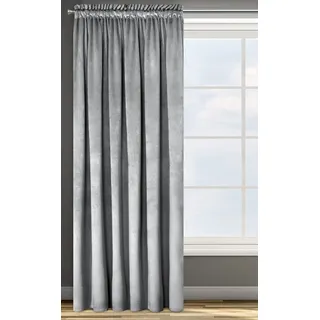 Eurofirany Rosa Kräuselband 135 x 300 cm Silber