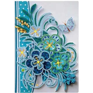 DCIDBEI Notizbücher Diamant Malerei Notizbuch A5 Diamond Painting Journal Buch Diamant Bastelset Erwachsene Blumen Blau Tagebuch Mädchen Skizzenbuch A5 Malen nach Zahlen Freizeit Buch