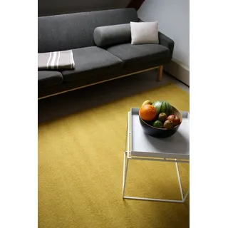 floor factory Wollteppich Loft, rechteckig, Höhe: 13 mm, 100% Schurwolle gelb rechteckig | 140 cm x 200 cm x 13 mm