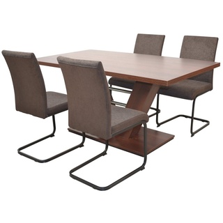 moebel-direkt-online Essgruppe Lissabon, (Spar-Set, 5tlg. (4 Stühle, 1 Esstisch), Tisch mit 4 Stühlen braun