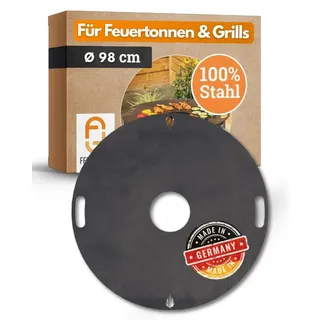 Feuerfest 123 GmbH Grillplatte Feuerplatte Grillplatte Grillring für Feuertonne Ø 98 cm (60, 80, 100 cm), Handcrafted 100 % Made in Germany rund | Ø 98 cm x 0 cm x 0 cm x 0 cm