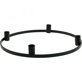 Kerzenring für Stabkerzen - Metall Schwarz Ø35cm Deko Kerzenhalter Adventskranz
