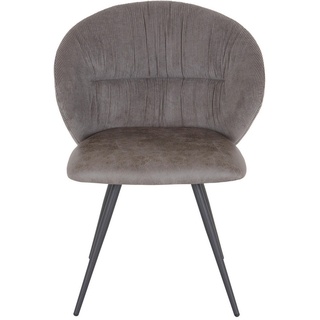 Mid.you Stuhl Cord, Grau, Metall, Textil, konisch, 57x80.5x62 cm, Esszimmer, Stühle, Esszimmerstühle, Vierfußstühle