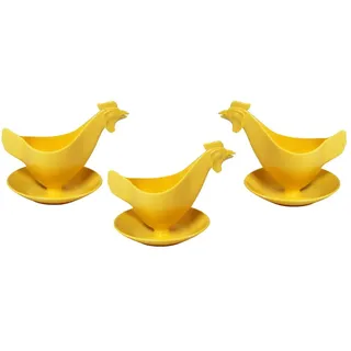 Sonja PLASTIC Eierbecher Huhn in Pastellfarben 3er Set Pastell-gelb