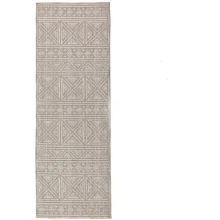 KADIMA DESIGN Läufer geometrisch Grau, 58 x 230 cm - LEAM Kadima Design