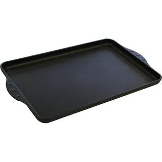 Eurolux Aluguss Teppanyaki Grillplatte 43 x 28 cm - Guss-Bratplatte für alle Herdarten inkl. Induktion & Grill - Antihaftversiegelung - glatte beschichtete Oberfläche - Made in Germany